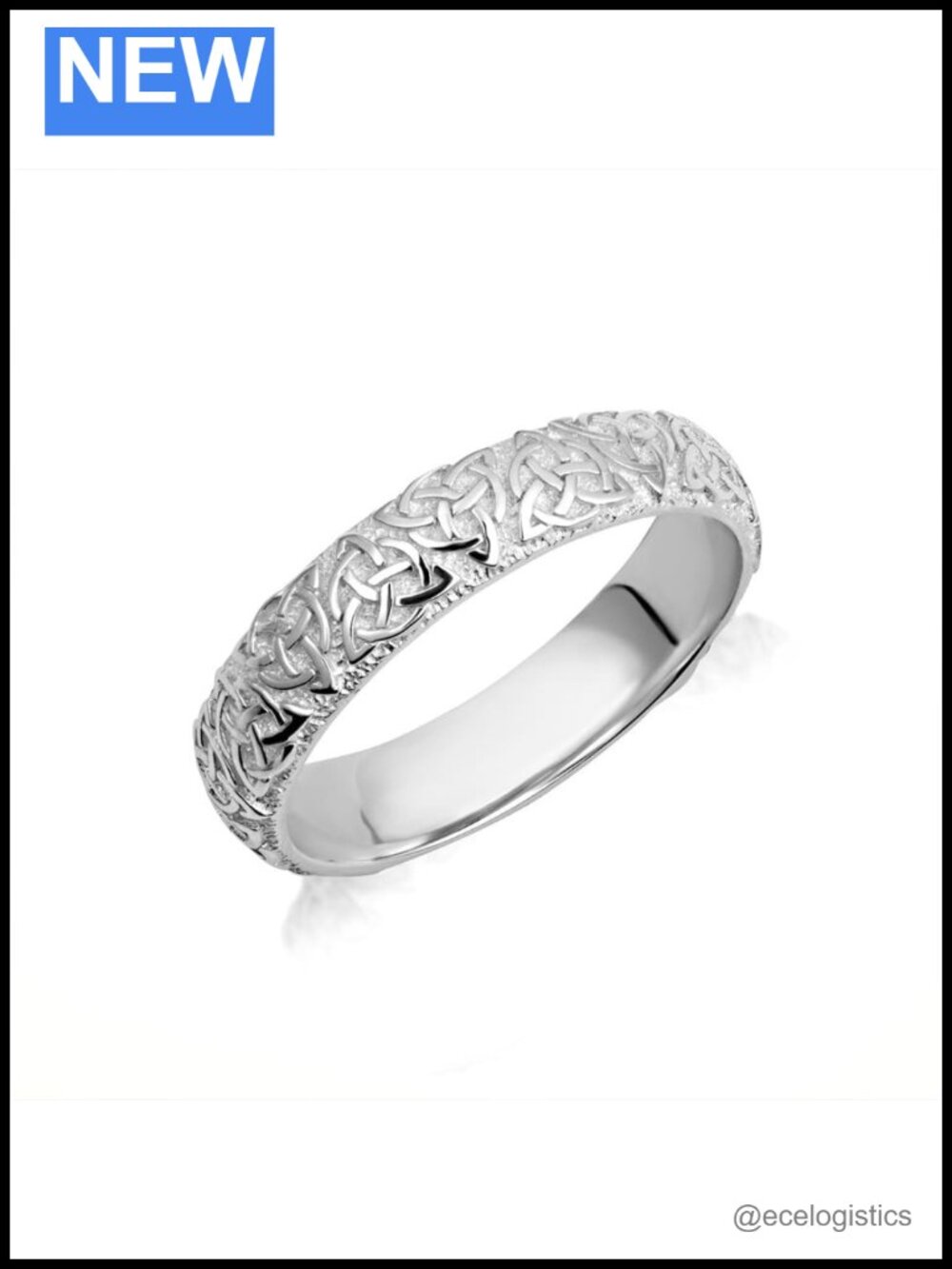 925 Sterling Silver Celtic Knot Eternity Wedding Band Ring